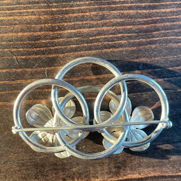 Two flower silver pin - Picture 7 of 7